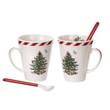 Kit 02 Canecas + 02 Colheres - Estampa Árvore de Natal