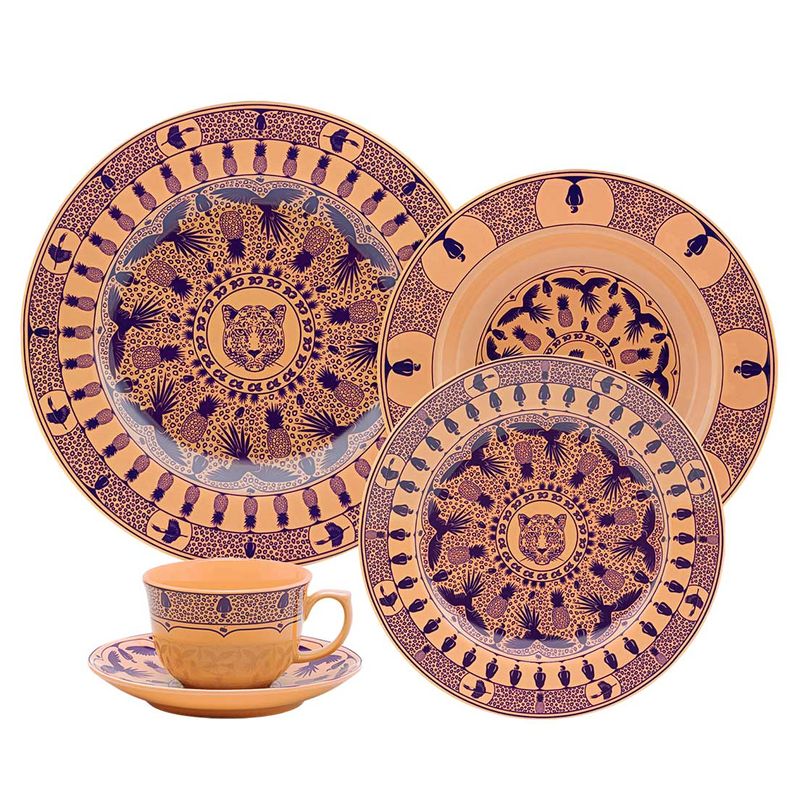 Aparelho de Jantar e Chá 10/20/40 peças Peças Flamingo Terra Brasilis Caju