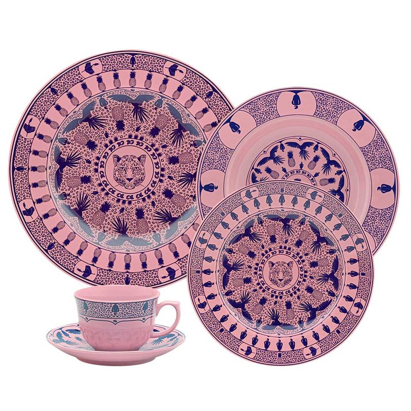 Aparelho de Jantar e Chá 10/20/40 peças Peças Flamingo Terra Brasilis Revoada