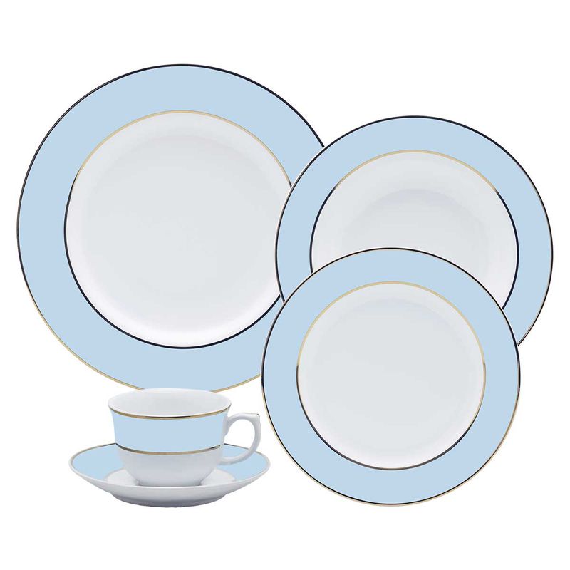 Aparelho de Jantar e Chá 10/20/40 peças Peças Flamingo Classic Azul