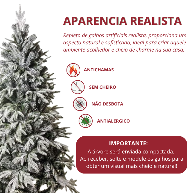 Árvore de Natal Nevada Sem Led