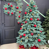 Kit  Árvore de Natal + Guirlanda com Enfeites + Festão