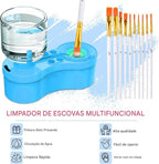 Kit Pintura - Tapete de Silicone + Pinceis + Limpador de Pinceis