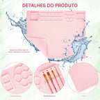 Kit Pintura - Tapete de Silicone + Pinceis + Limpador de Pinceis