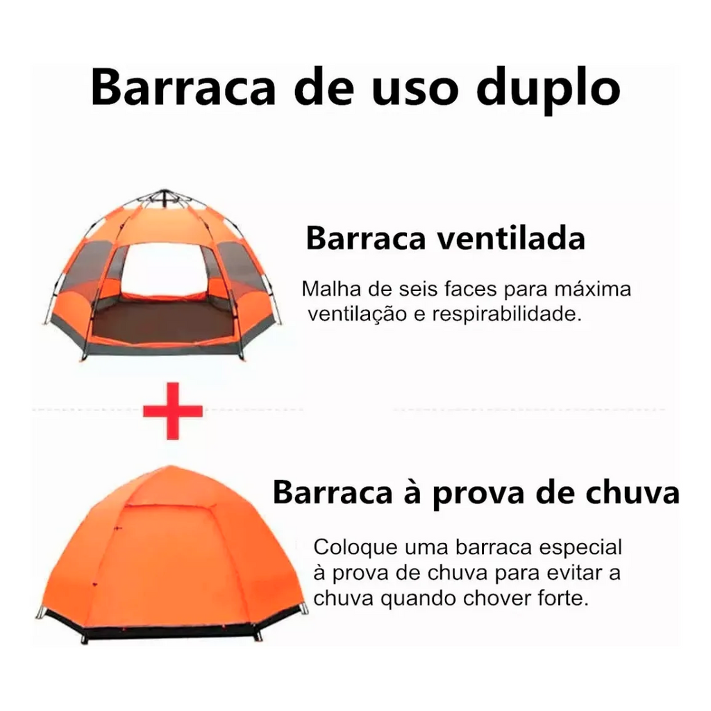 Barraca Impermeável Camping Iglu Tenda Acampamento 4 Pessoas