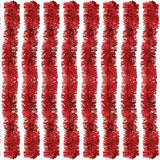 Kit 10 Festão Metalizado 7 Fitas 5cm X 2 Metros Decoração Natalina Enfeite Natal Festa (Vermelho)