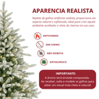 Árvore de Natal Nevada 2,10m de Altura - 1.286 Galhos - com luzes LED