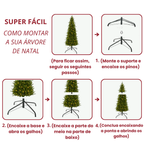 Árvore de Natal Nevada 180/210m - com Luzes LED Quentes e Multicoloridas