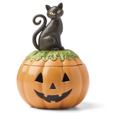 Pote de doces coberto com tema de Halloween assombrado