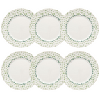 Conjuntos de Pratos Estampados de Páscoa  Poá Verde - 6 Peças