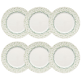 Conjuntos de Pratos Estampados de Páscoa  Poá Verde - 6 Peças