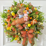 Guirlanda de Páscoa c/ coelho na cenoura - 60cm