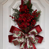 Escapulário Natalino Vermelho com Flores