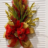 Escapulário Natalino Vermelho e Dourado Luxo