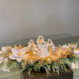 Presépio Natalino Luxo com Sagrada Família - Decoração Dourada