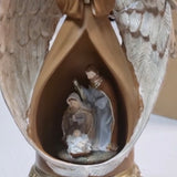 Anjo Protetor com Presépio Musical - Decoração Natalina Sagrada