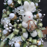 Árvore de Páscoa Premium com Coelhinho - Verde Oliva, Branco e Dourado