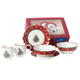 Aparelho de Jantar Natalino 6 Peças - Vermelho