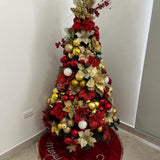 Árvore de Natal + Decoração 360º Folhas Gold Inclusa - 1,50 Metros