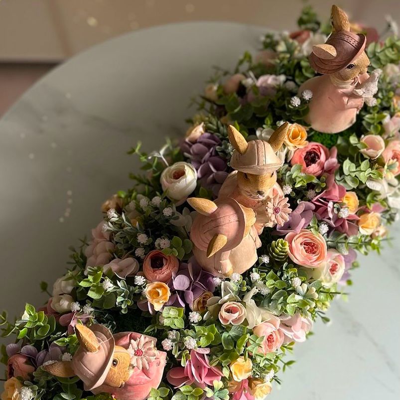 Arranjo temático Páscoa para decoração - 40 x 20 x 17