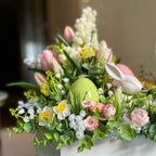 Arranjo temático Páscoa para decoração - 40 x 20 x 17