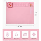 Kit Pintura - Tapete de Silicone + Pinceis + Limpador de Pinceis