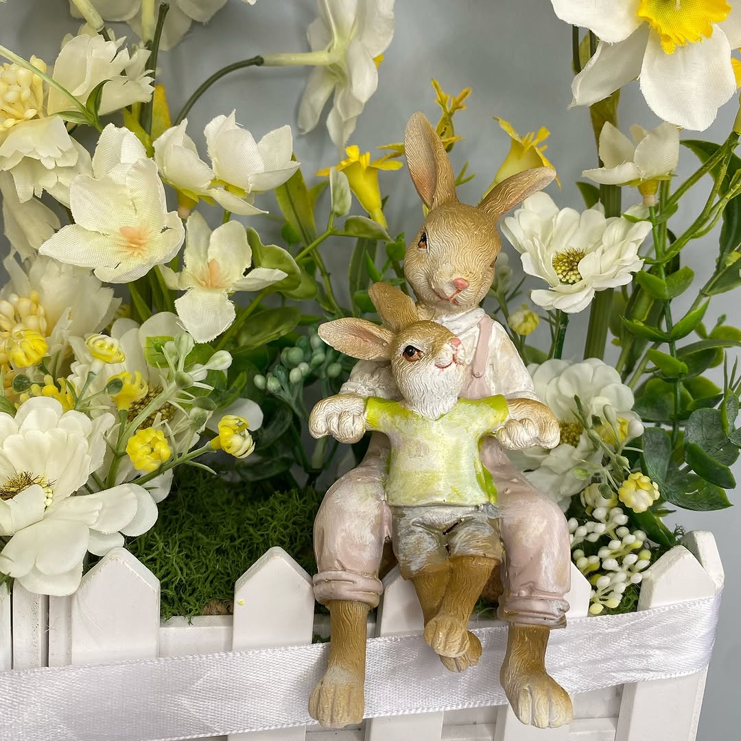 Arranjo temático Páscoa para decoração - 35 x 20 x 19