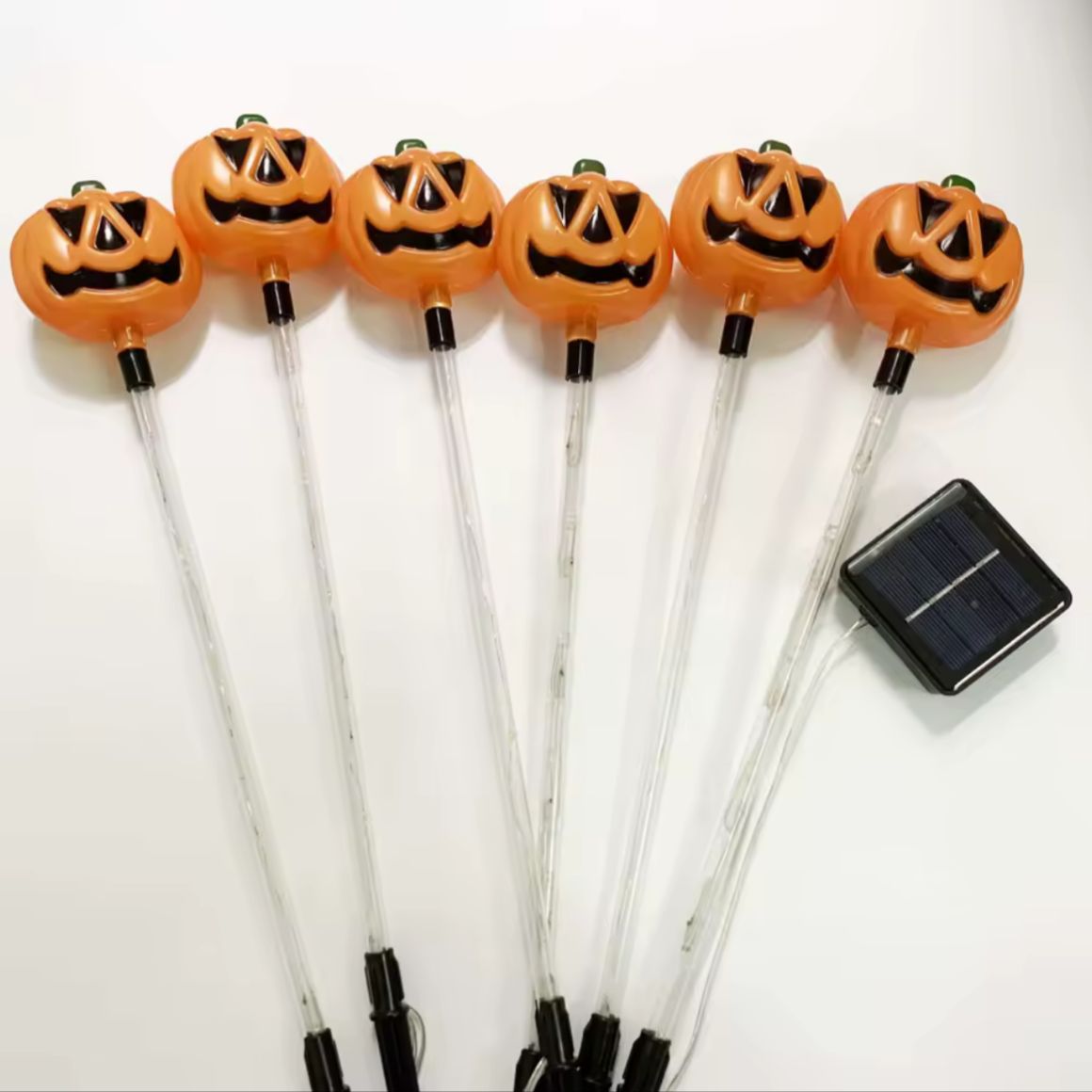 Kit Luminária Colorida Solar Decorativa  Abóbora Para Halloween - 6 Peças