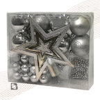 Kit 44 Enfeites Para Árvore de Natal Estrela Bolas Festão Cordão Pérolas Decoração Natalina