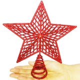 Estrela de Natal Ponteira Glitter Brilhante 20cm para Arvore Decoração