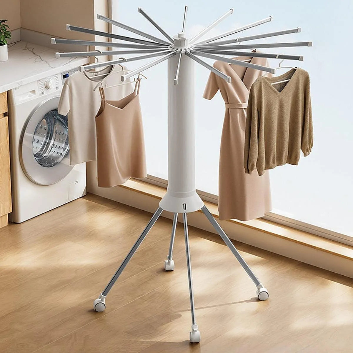 Varal Portátil Dobrável Para Roupas - Com 16 hastes