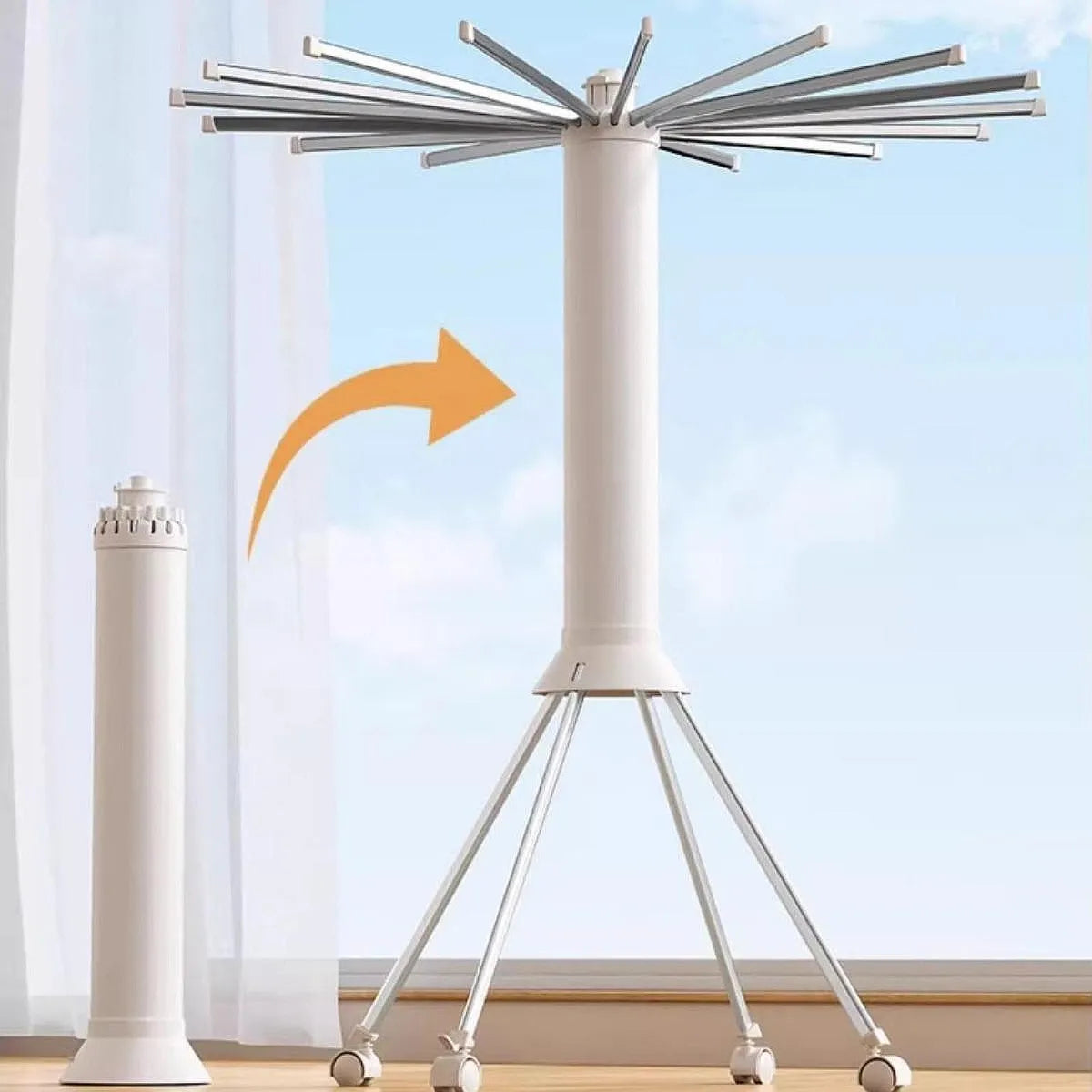 Varal Portátil Dobrável Para Roupas - Com 16 hastes