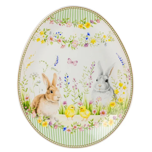 CJ 6 Pratos de Jantar Oval Páscoa Garden - 23 cm