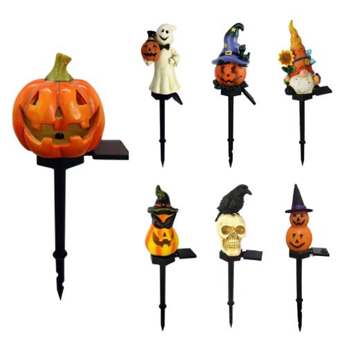 Kit Luminária Solar Abóbora Decorativa - Halloween