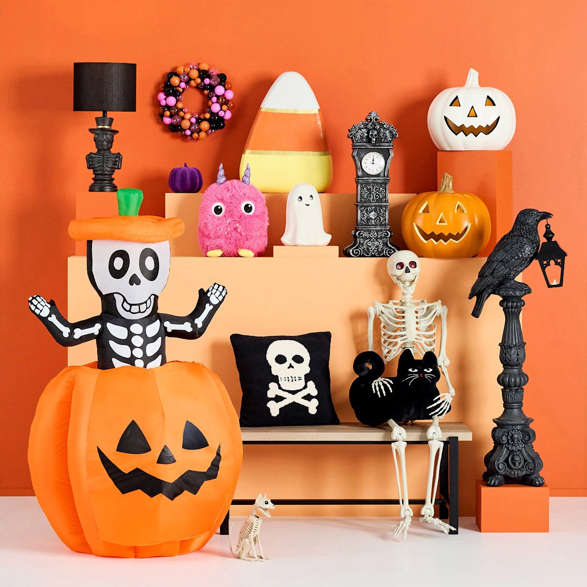 🎃 Abóbora Blow Mold de Halloween COM LED