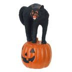 🎃 Decoração Blow Mold Gato Preto e Abóbora Jack-o'-Lantern – 33 cm