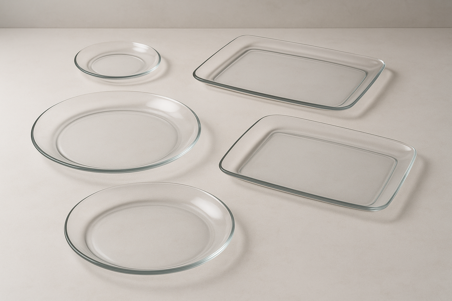 Conjunto 4 Travessas Vidro Temperado - Design Moderno