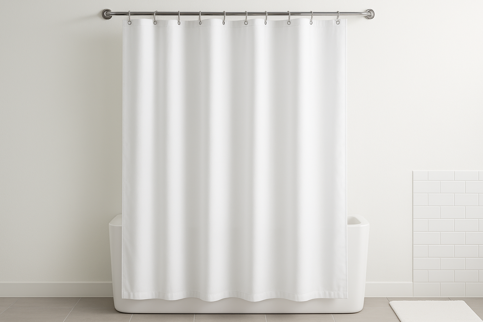 Cortina Box Impermeável Branca - 180x200cm Anti-Mofo