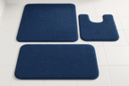 Conjunto 3 Tapetes Banheiro Azul - Tamanhos Coordenados