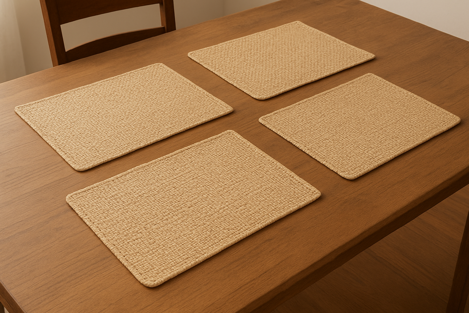 Jogo Americano Bege Trançado - Kit 4 Peças