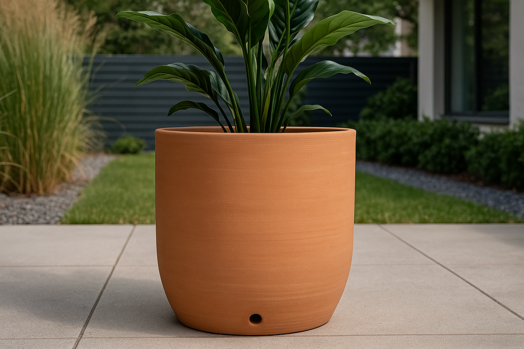 Vaso de Cerâmica Grande Terracota com Drenagem 40x45cm