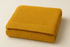 Manta de Sofá Decorativa Mostarda - Tricot 130x170cm