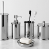 Conjunto 5 Acessórios Banheiro Chrome - Kit Completo