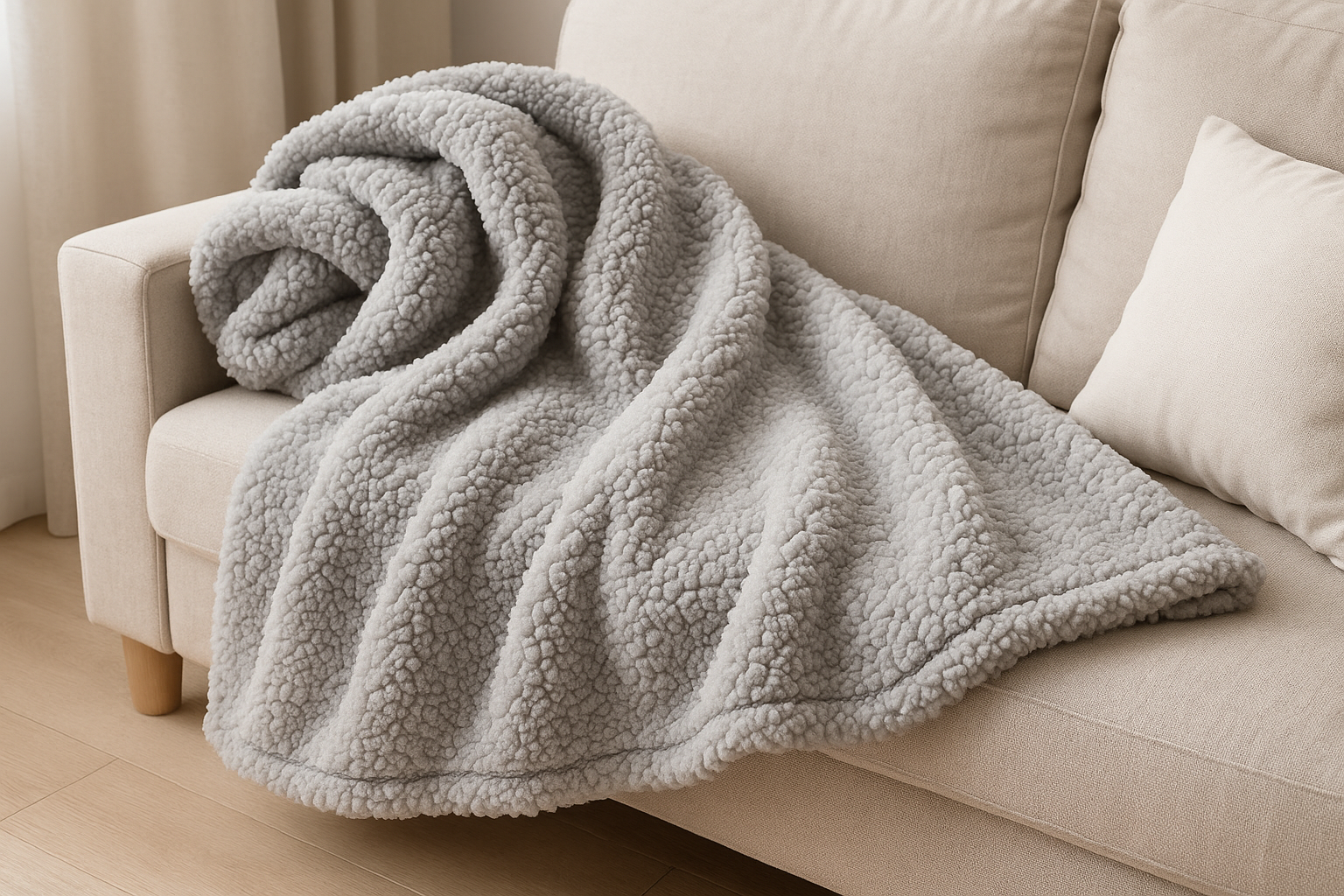 Manta Sherpa Cinza 150x200cm - Super Macia