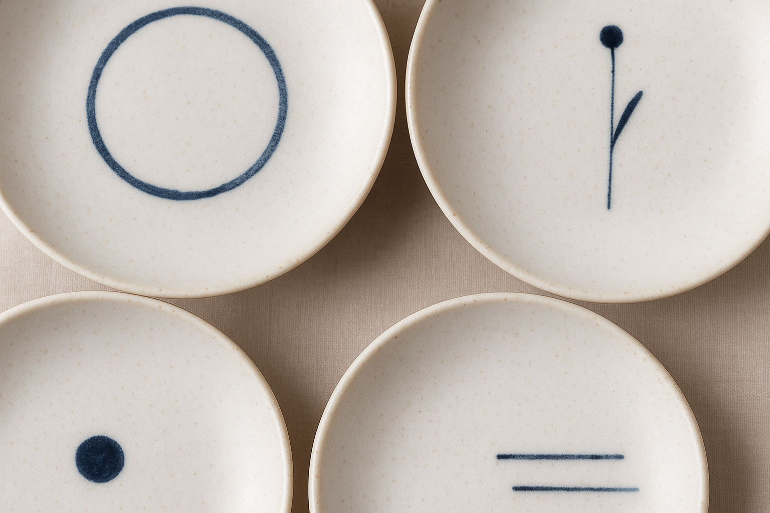 Conjunto Pratos Porcelana Japonesa Zen - 18 Peças Minimalista