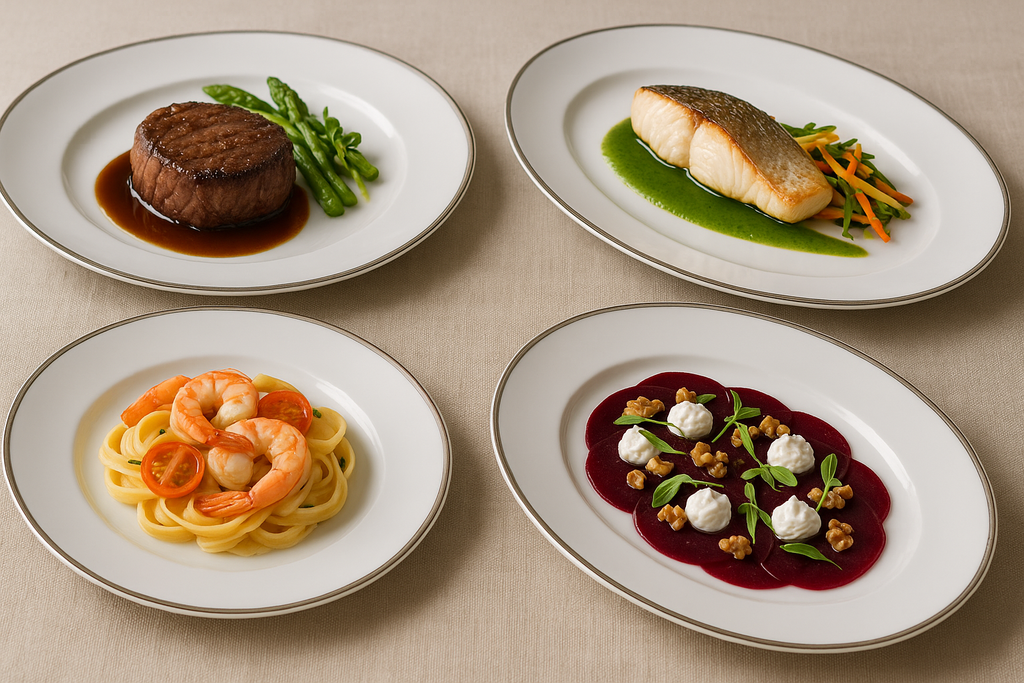 Conjunto 4 Travessas Porcelana Platina - Servir Premium