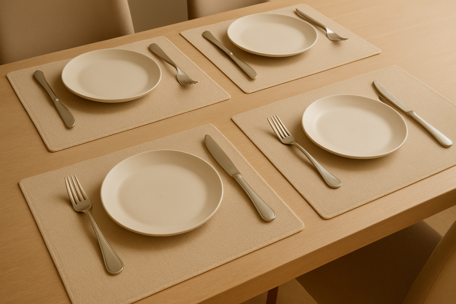 Jogo Americano Bege Trançado - Kit 4 Peças