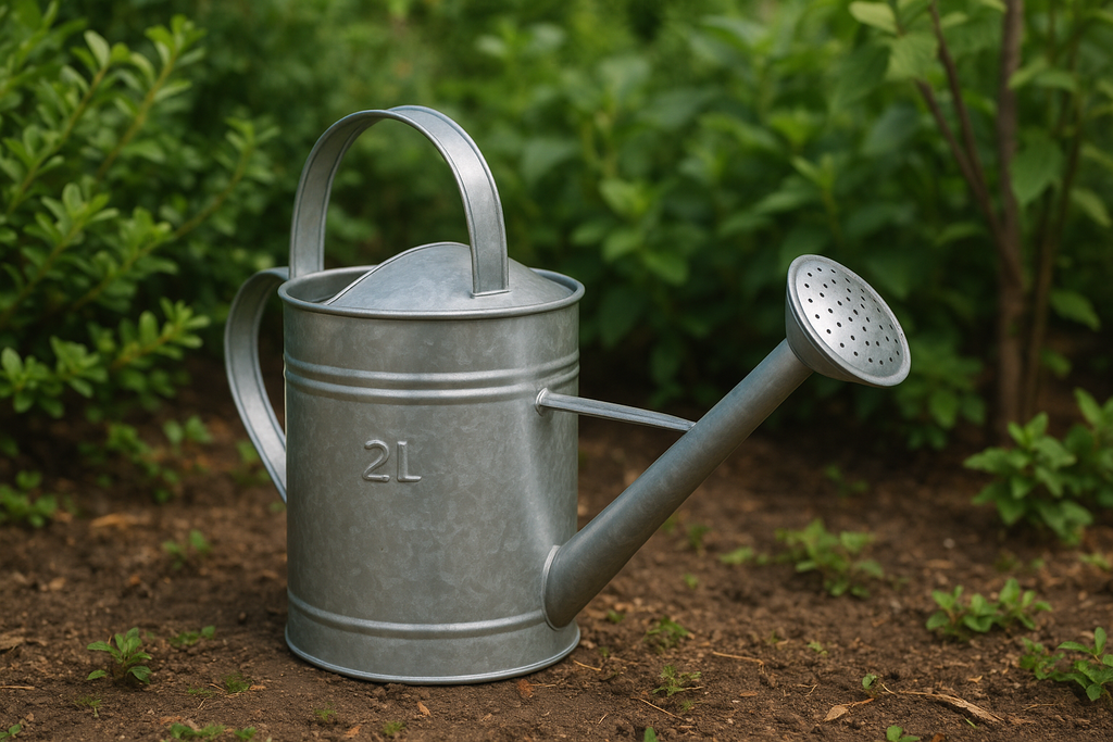 Regador de Metal Galvanizado 2L com Bico Longo e Crivo