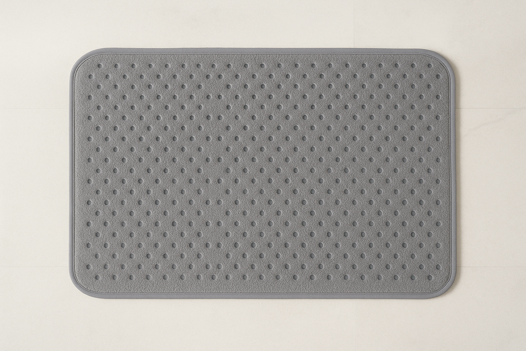 Tapete Banheiro Antiderrapante Cinza - 60x40cm Segurança