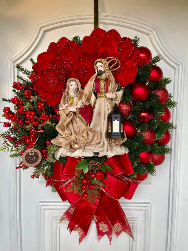 Guirlanda De Natal Sagrada Família C/ Led 50cm